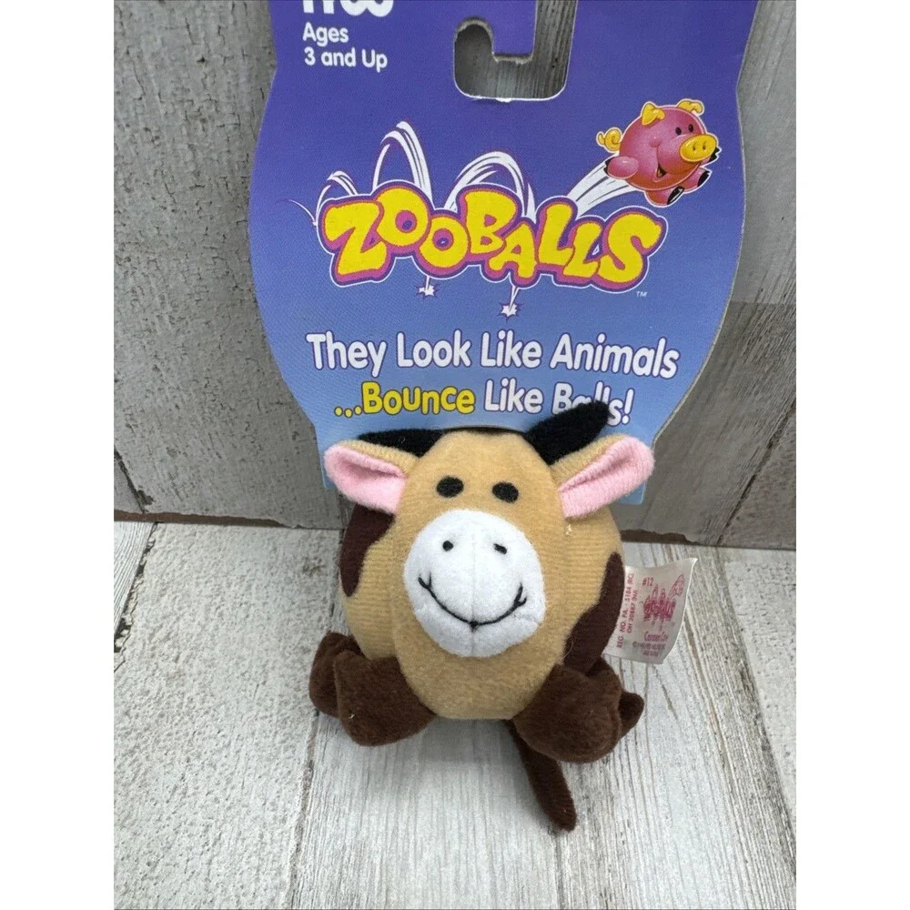 Assorted 1996 Tyco ZOOBALLS Lion Kangaroo Cow Dinosaur Bee Penguin Dog Pig Cat